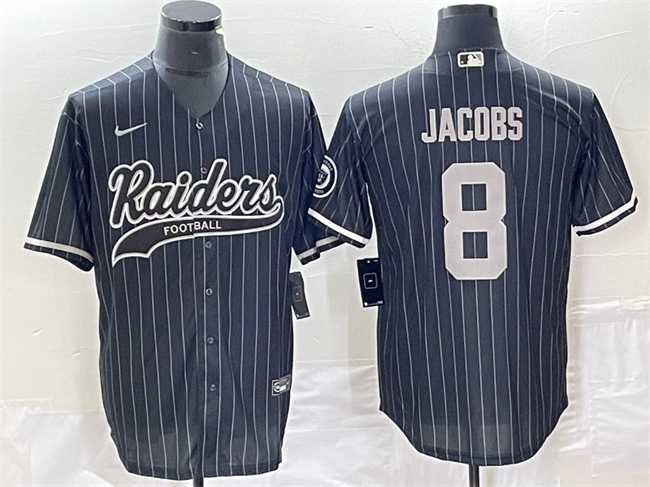 Men's Las Vegas Raiders #8 Josh Jacobs Black Cool Base Stitched Baseball Jersey,We sell and wholesale Men's Las Vegas Raiders #8 Josh Jacobs Black Cool Base Stitched Baseball Jersey on line form chian!